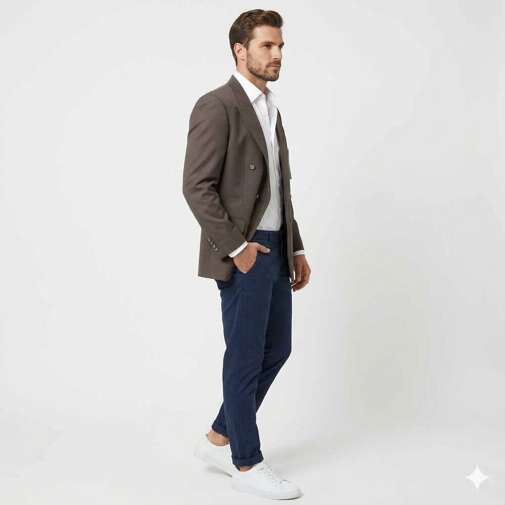 Nwt JEAN PAUL GERMAIN Brown Sport Coat Sz 43L - Picture 2 of 7